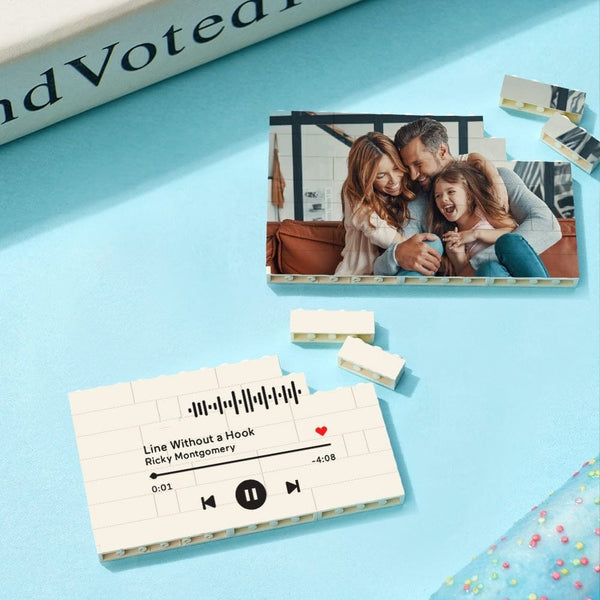 Custom Photo Block With Scannable Spotify Code Gifts for Mum