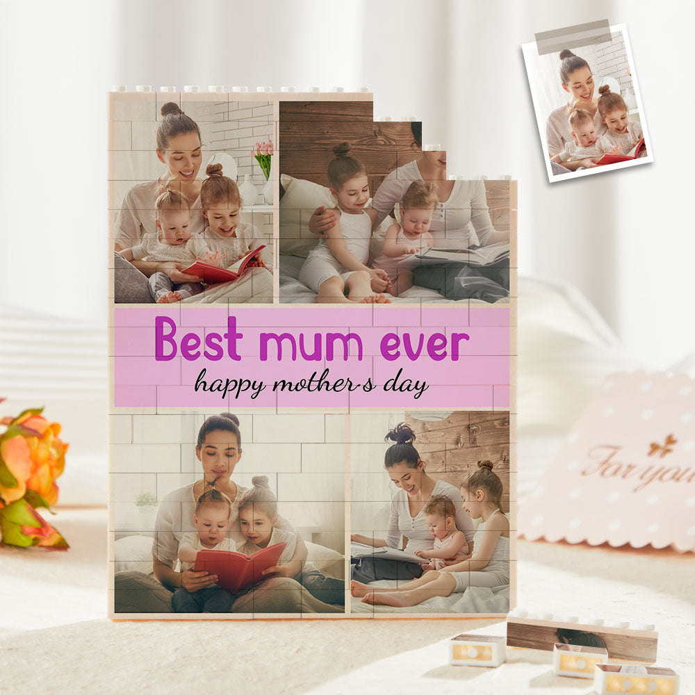 Customised Building Block Puzzle Vertical Building Photo Brick Happy Child Mother's Day Gifts