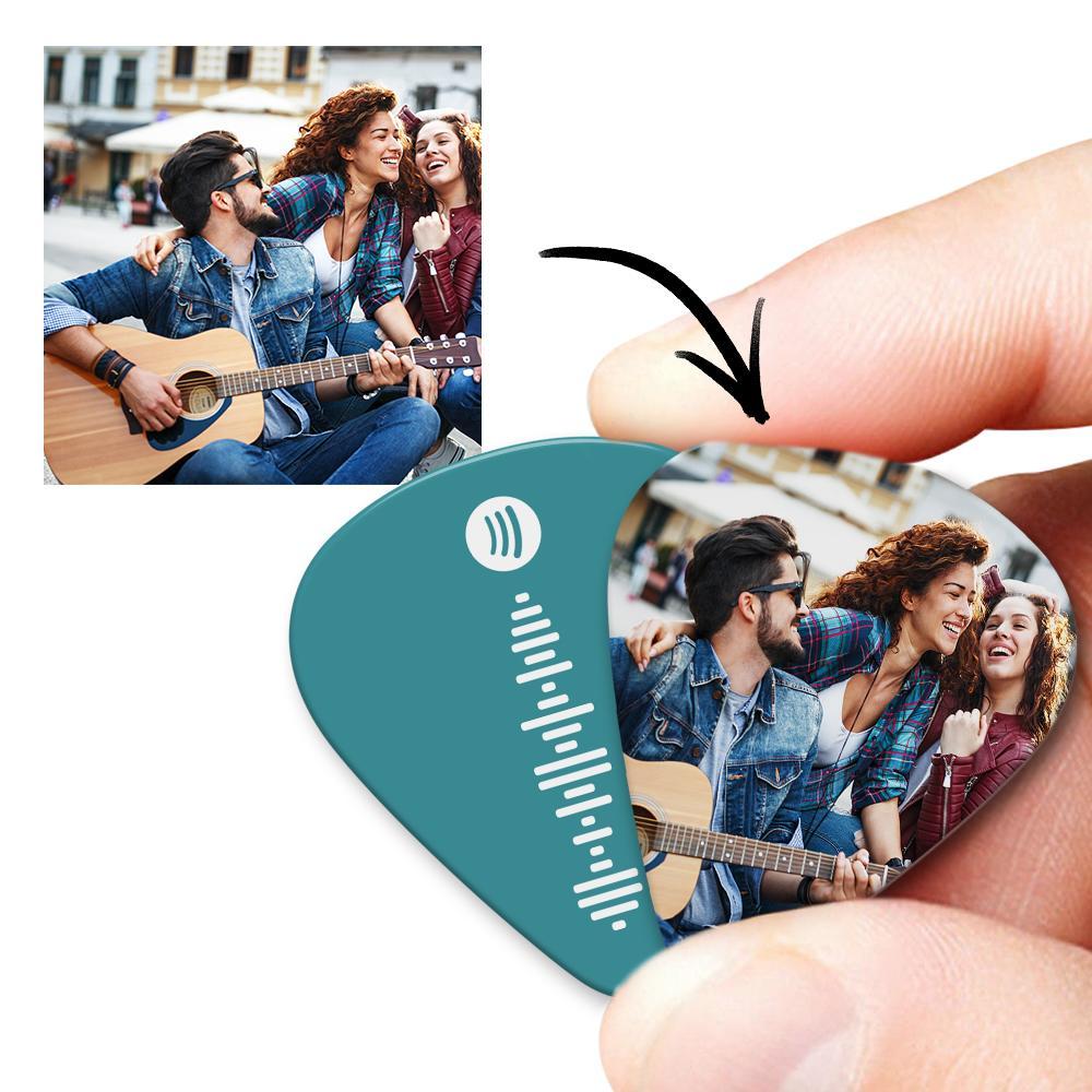 Customised Code Guitar Pick, Engraved Double-Sided Printed with Photo Guitar Pick Gifts 12Pcs Christmas Gifts