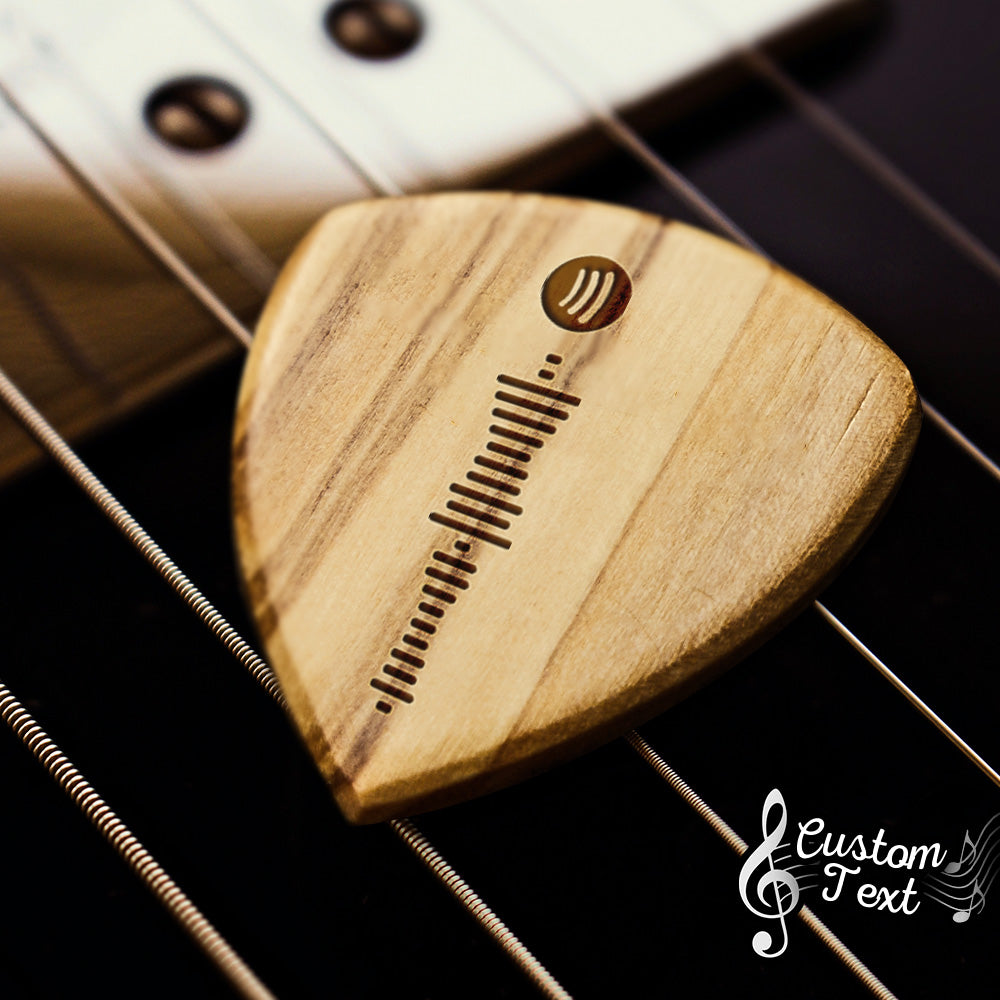 Engraved Spotify Wood Guitar Picks Gift For Lover 1pcs