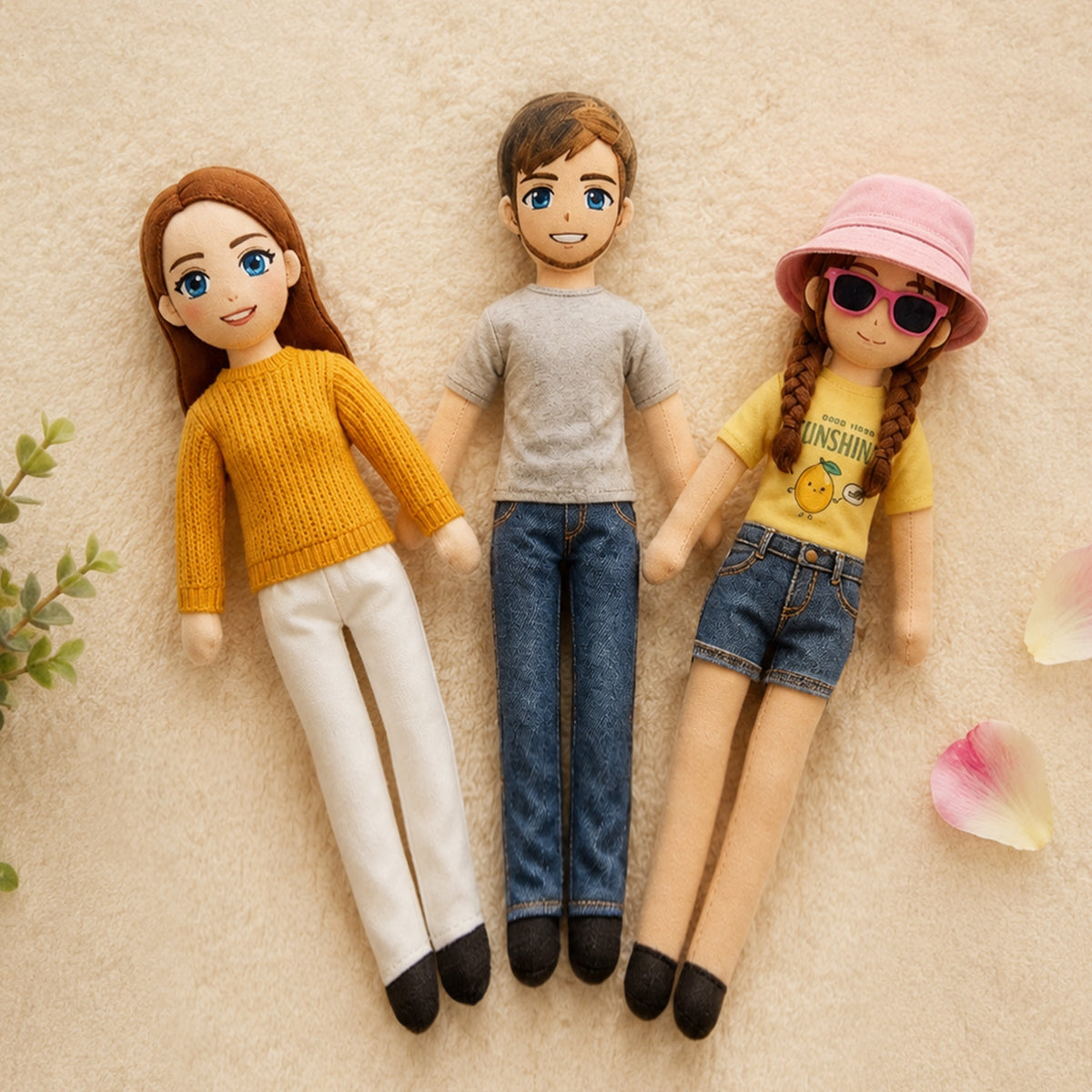 Personalised Mini Me Doll with Poseable Body, Custom Photo Doll Gift