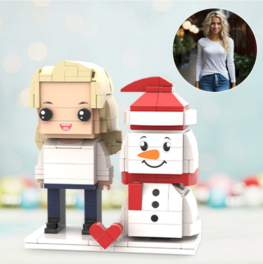 Christmas Gifts Custom Brick Figures Personalised Brick Figures with Snowman Small Particle Block Toy