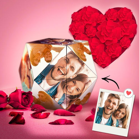 Custom Photo Rubik's Cube Ring Box Rhombic Gifts
