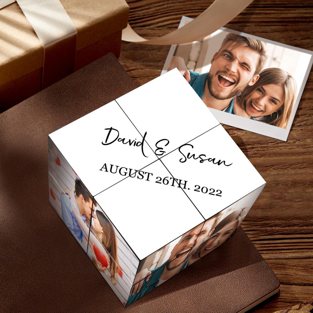 Custom Rubiks Cube Photo Frame Multi Photo Mr And Mrs Custom Wedding Photo Cube 7*7*7cm