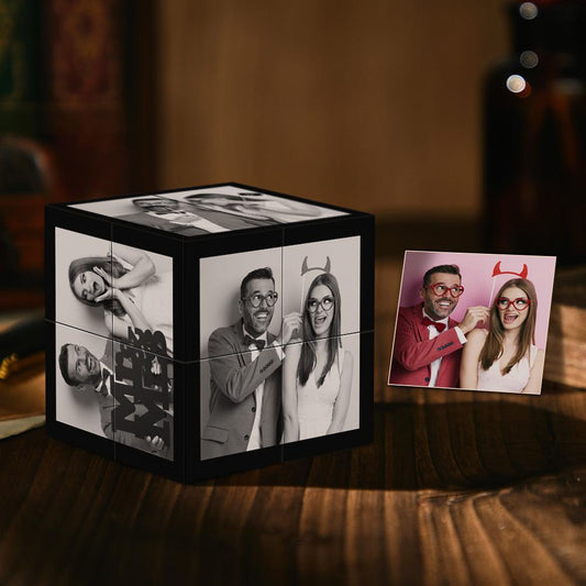 Multiphoto Black Filter Rubik's Cube Gifts for Couple