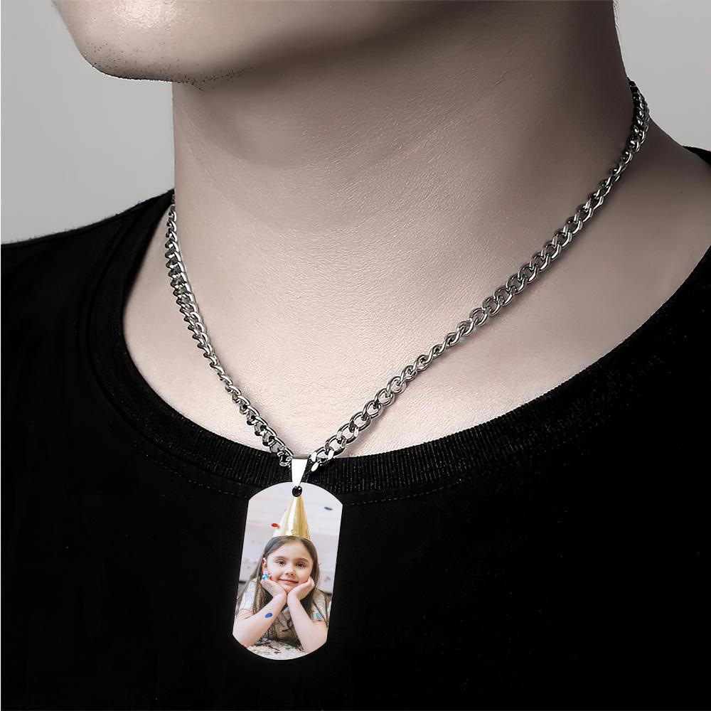 Custom Photo Necklace With Words Photo And Date Perfect Gift For Loved Ones On Birthday