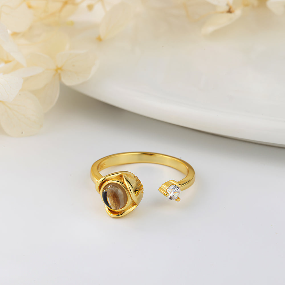 Custom Projection Ring I Love You 100 Languages Adjustable Ring