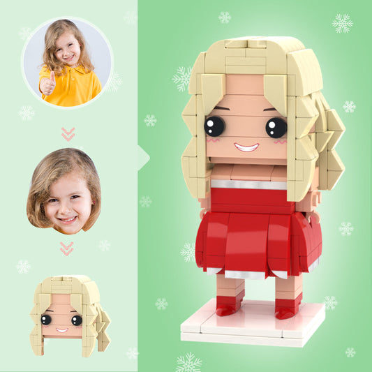 Christmas Gifts Custom Head Brick Figures Personalised Brick Figures with Christmas Dress Small Particle Block Toy