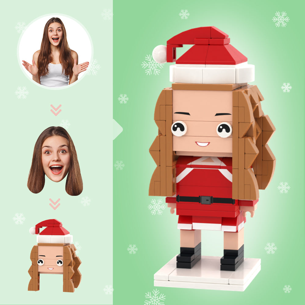 Christmas Gifts Custom Head Brick Figures Personalised Christmas Girl Brick Figures Small Particle Block Toy