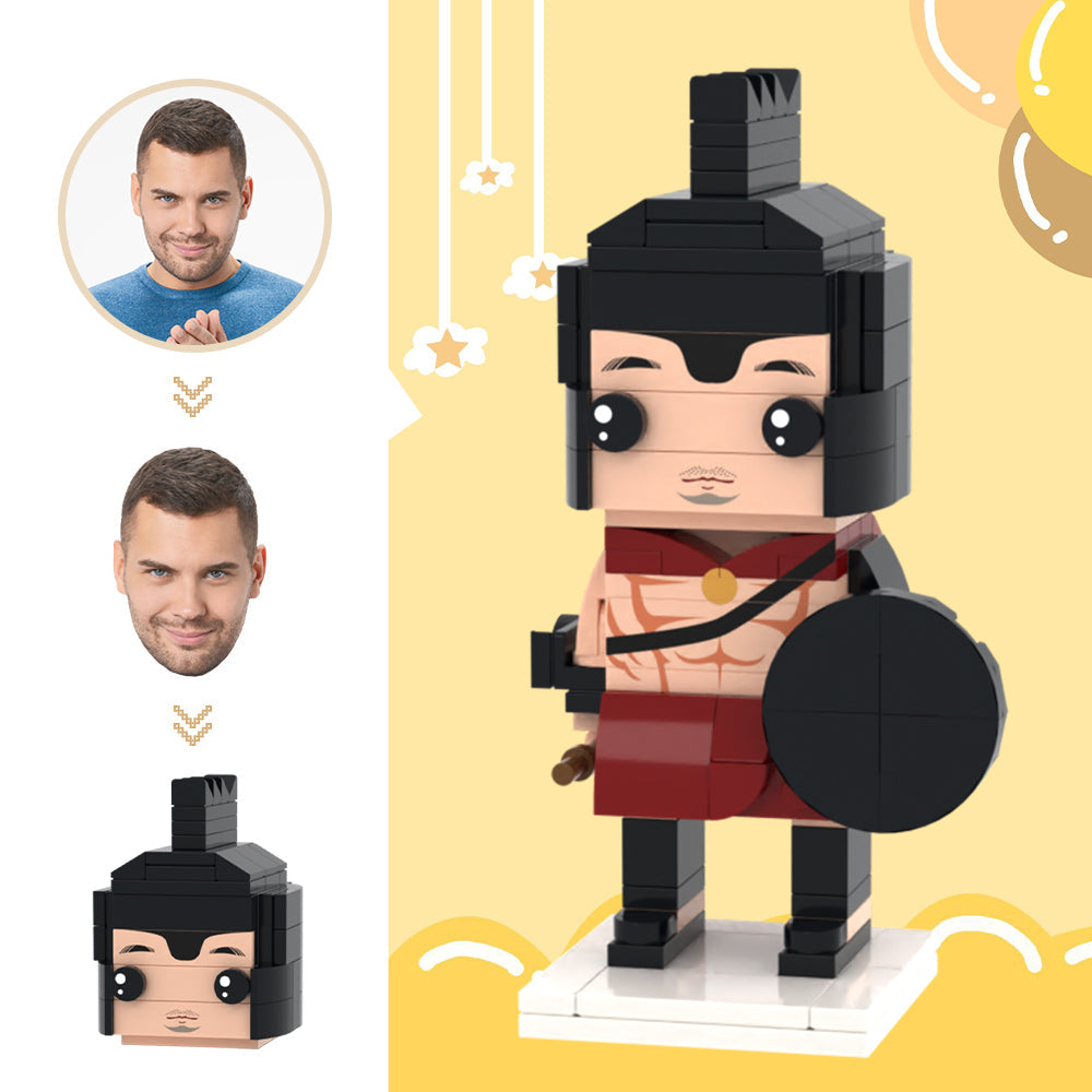 Custom Head Brick Figures Personalised Spartan Warrior Brick Figures Small Particle Block Toy