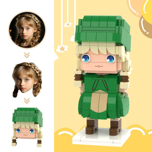 Custom Head Brick Figures Personalised Elf Brick Figures Small Particle Block Toy