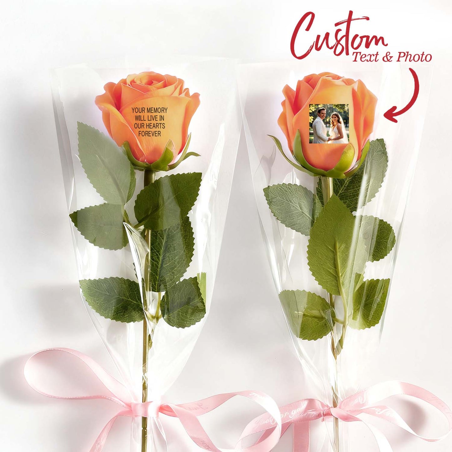 Custom Photo & Text Rose (Multiple Colors Available) – Personalized Valentine’s Day Gift Mother’s Day Gift