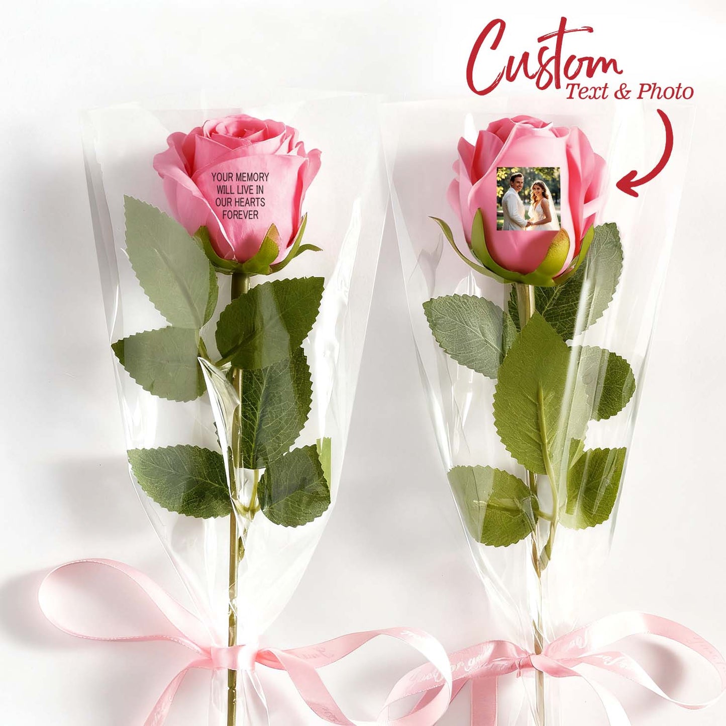 Custom Photo & Text Rose (Multiple Colors Available) – Personalized Valentine’s Day Gift Mother’s Day Gift