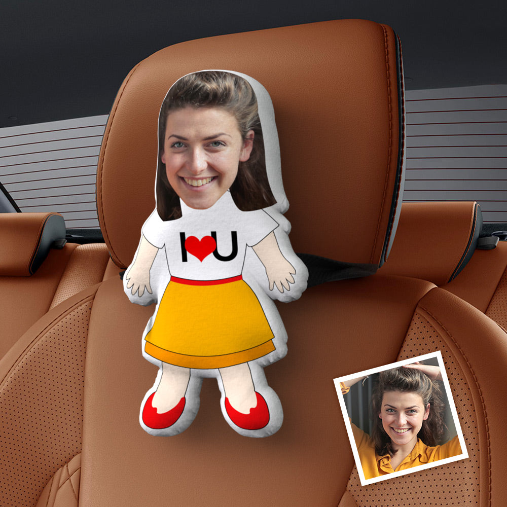 Personalised  Face Car Seat Pillow  I LOVE U Customised Soft Face Pillow For Car and Chair