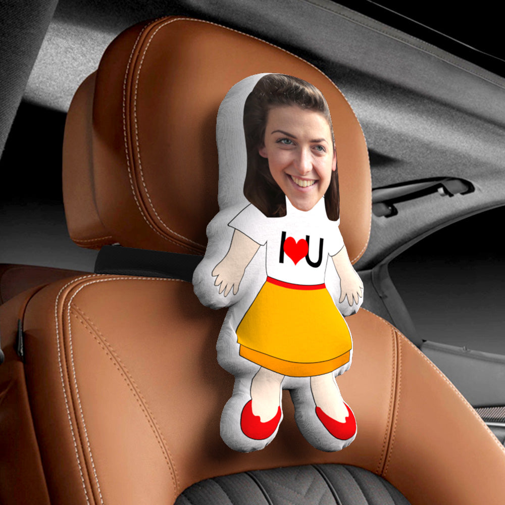 Personalised  Face Car Seat Pillow  I LOVE U Customised Soft Face Pillow For Car and Chair