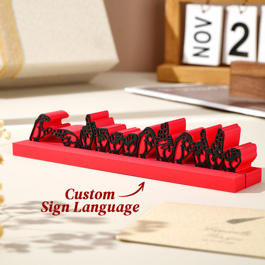 Personalised 3D Printed Sign Language Desk Name Plate Sign Interpreter Gift Teacher Gift