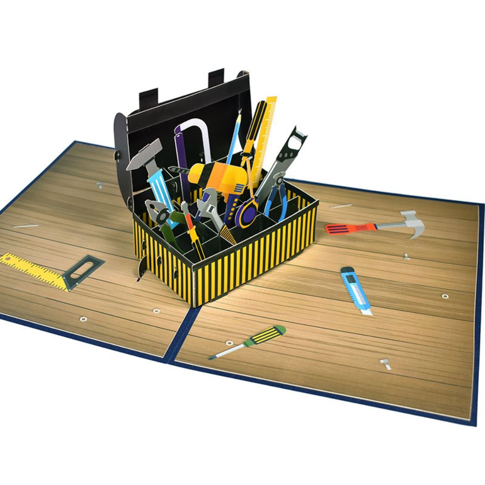 Father's Day 3D Pop Up Card Toolbox Greeting Card for Dad