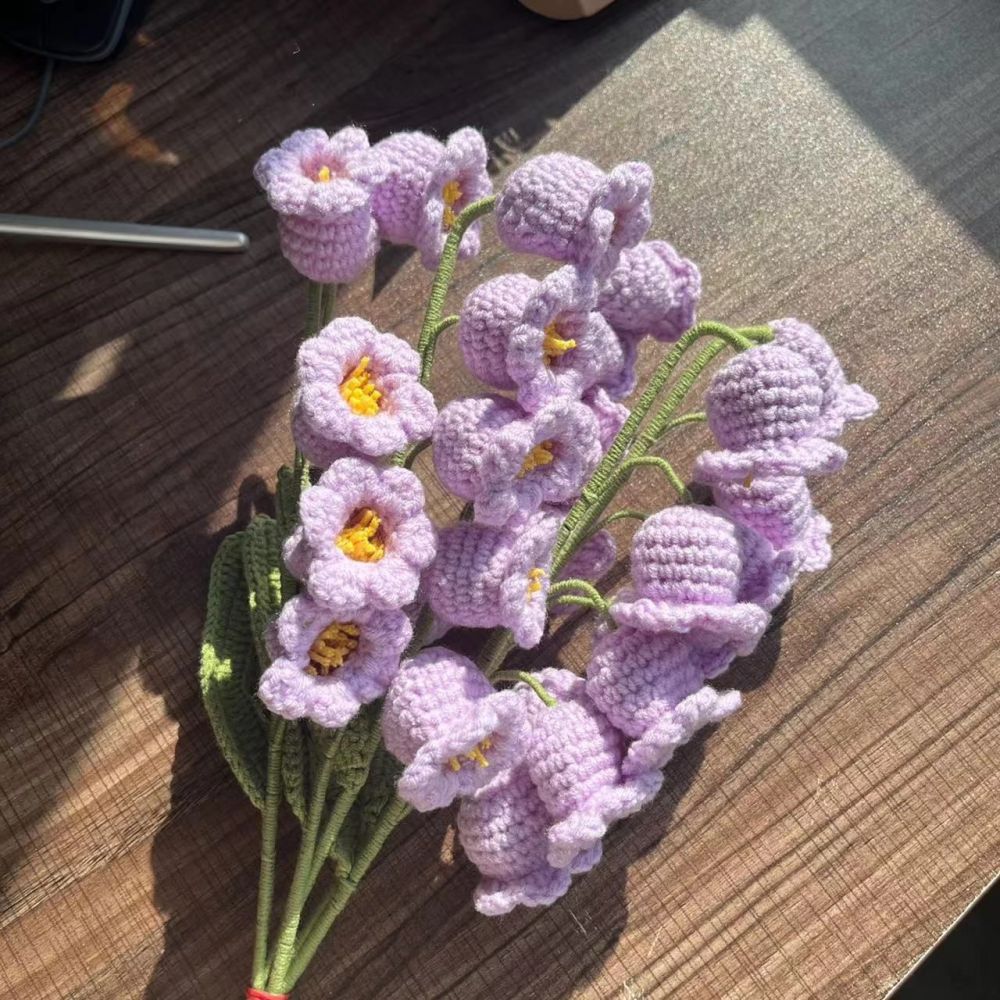 1pc Personalised Handmade Knitted Flower Bell Orchid Crochet Flower Gift for Her