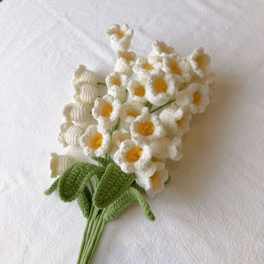 1pc Personalised Handmade Knitted Flower Bell Orchid Crochet Flower Gift for Her