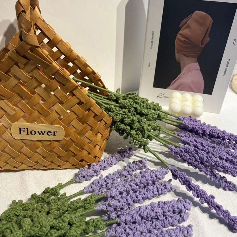 1pc Handmade Knitted Flower Lavender Crochet Flower Gift for Her
