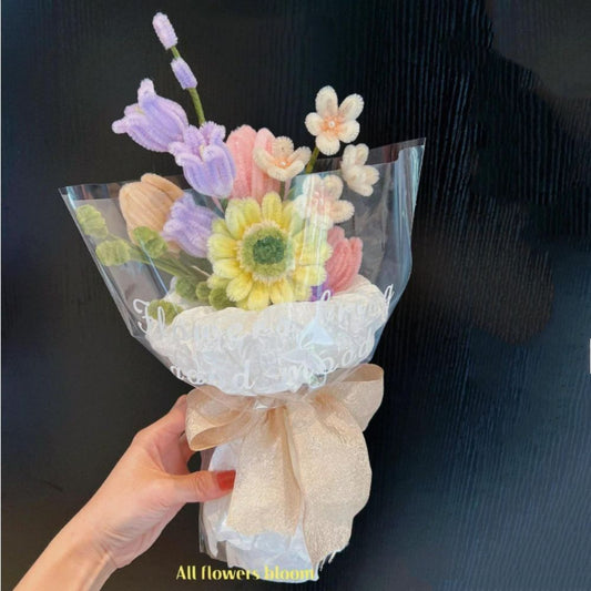 Pipe Cleaner Flowers Bouquet Handmade Twist Stick Bouquet Gift for Her
