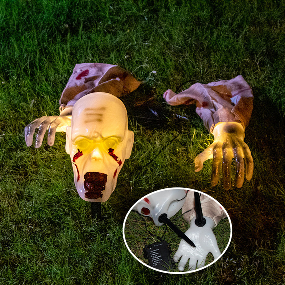 Halloween Decorations Outdoor Lighted Zombie Skeleton for Garden Haunted House Graveyard Halloween Party Decor