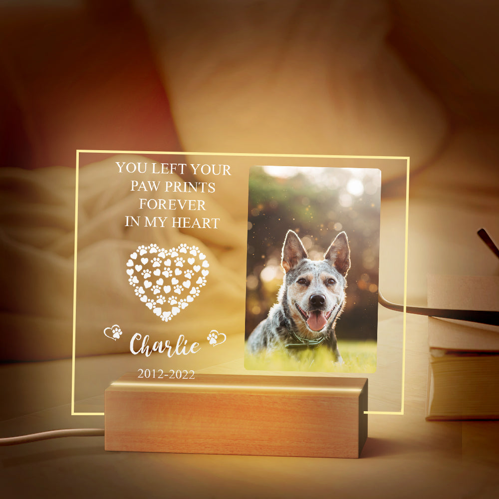 Custom Pet Memorial Night Light Personalised Bedroom Decor