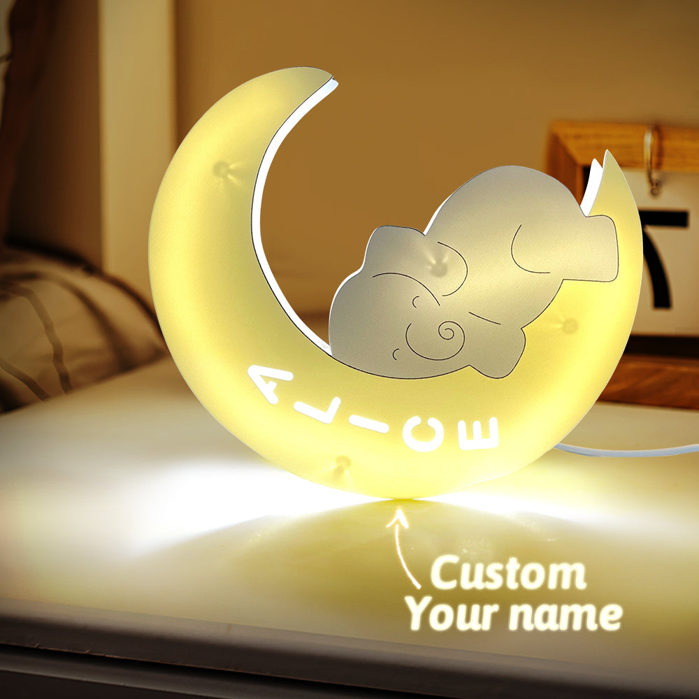 Personalised Name Baby Elephant Wall Light for Kids Room Birthday Gift for Kids