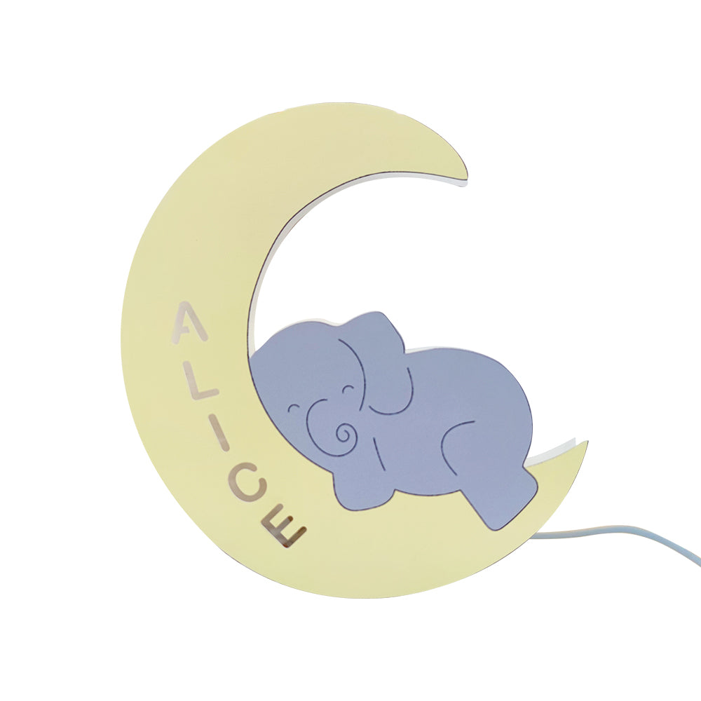 Personalised Name Baby Elephant Wall Light for Kids Room Birthday Gift for Kids