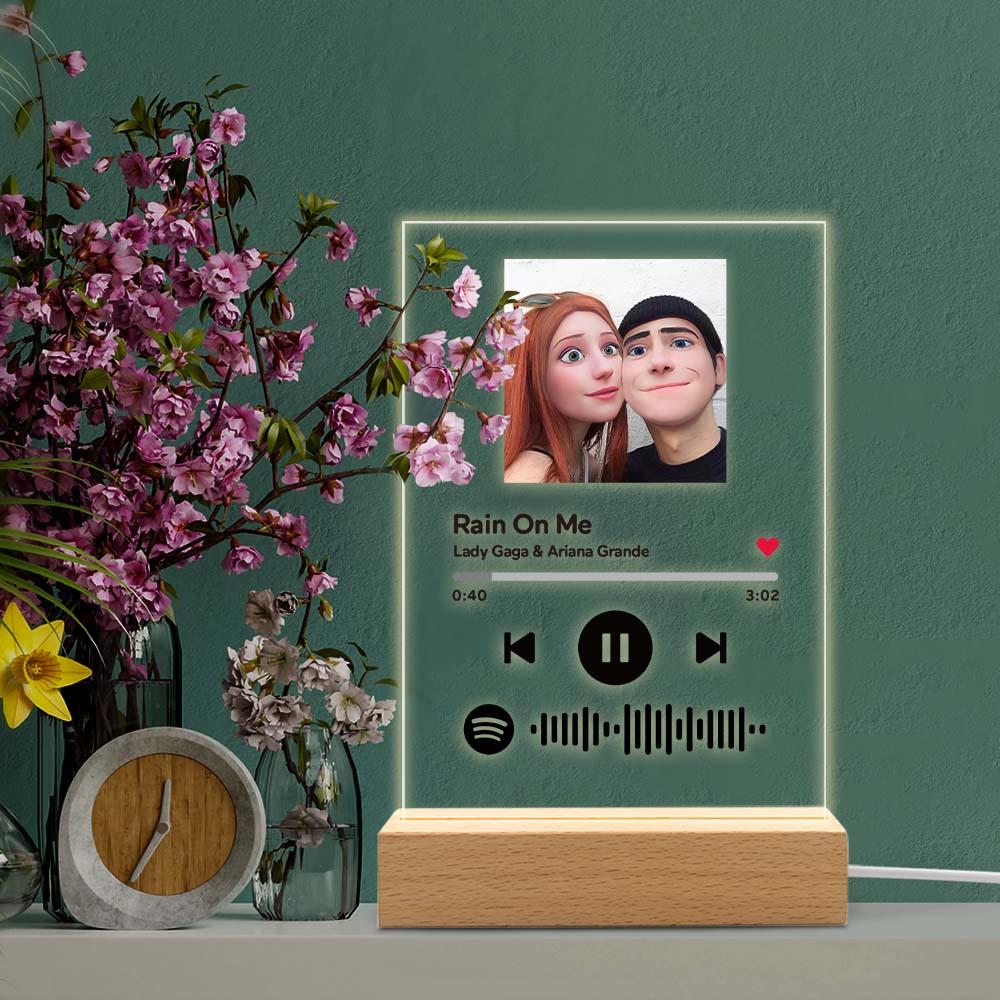Scannable Music Code Comic Filter Plaque Keychain Music and Photo Acrylic Gifts for Couple