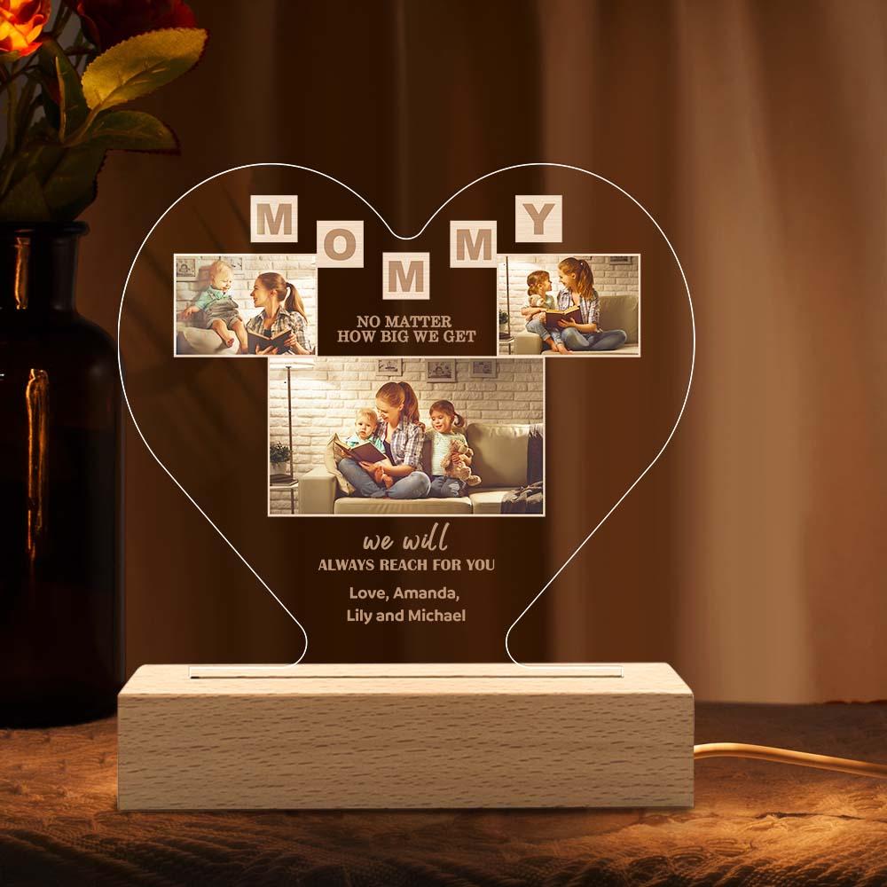 Mother's Day Gift Custom Photo Keychain/Plaque/Night Light For Mom