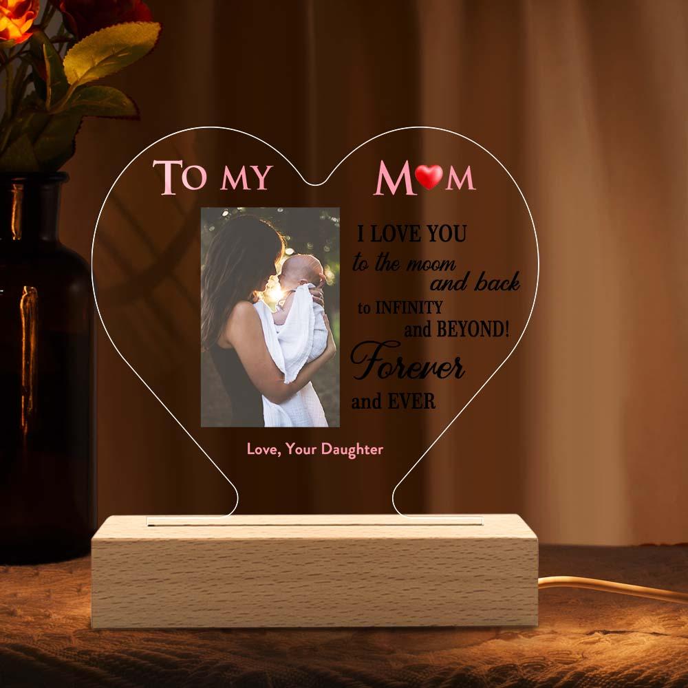 Mother's Day Gift Custom Photo Keychain/Plaque/Night Light For Mom