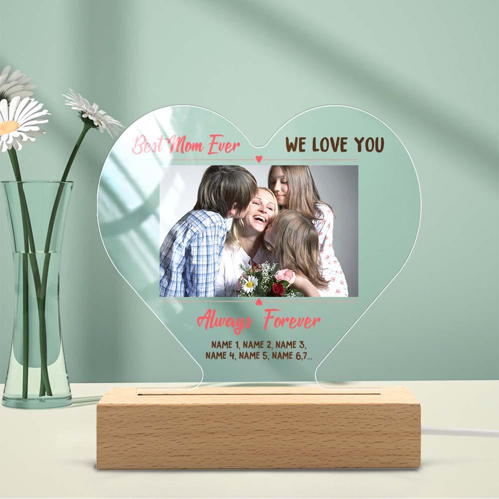 Mother's Day Gift Custom Photo Keychain/Plaque/Night Light For Mom