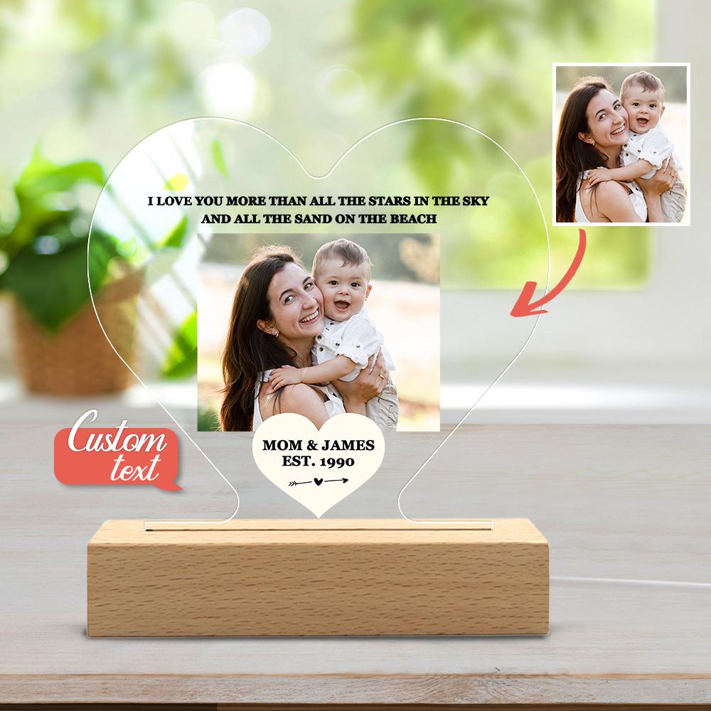 Mother's Day Gift Custom Photo Keychain/Plaque/Night Light For Mom