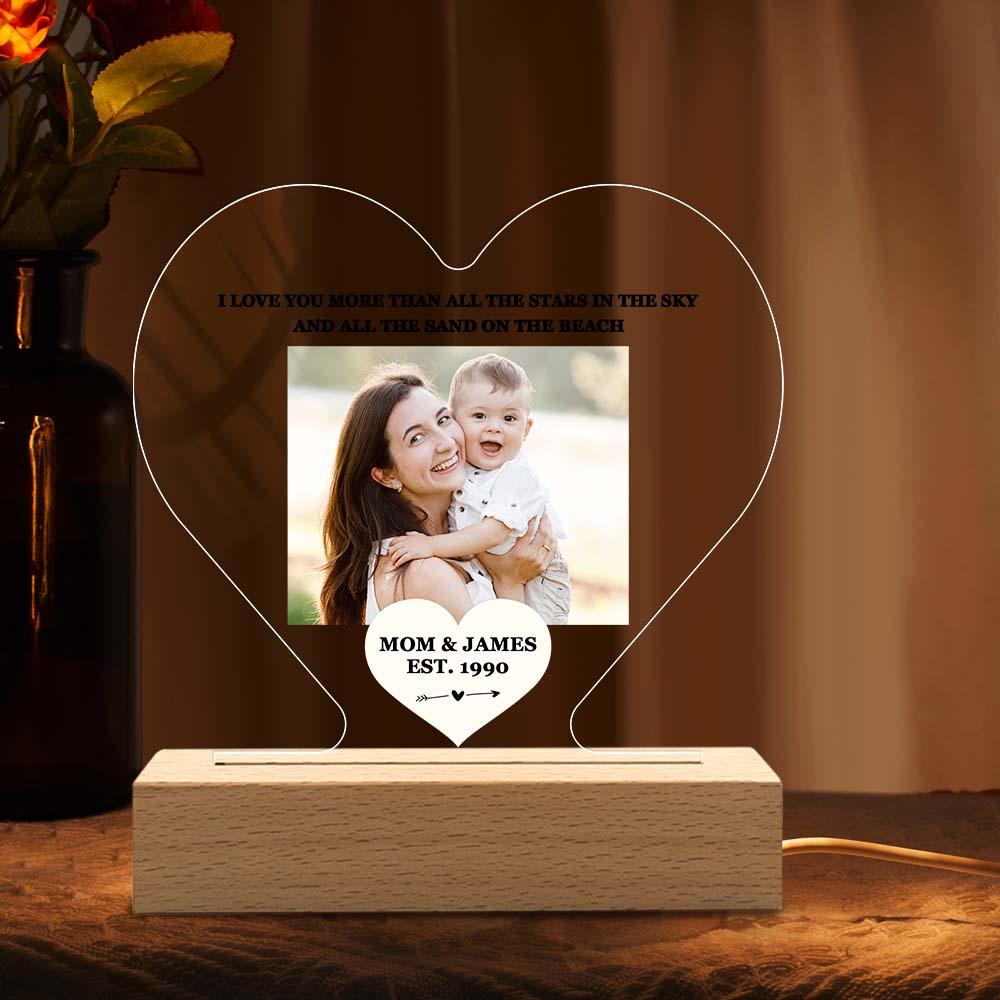 Mother's Day Gift Custom Photo Keychain/Plaque/Night Light For Mom