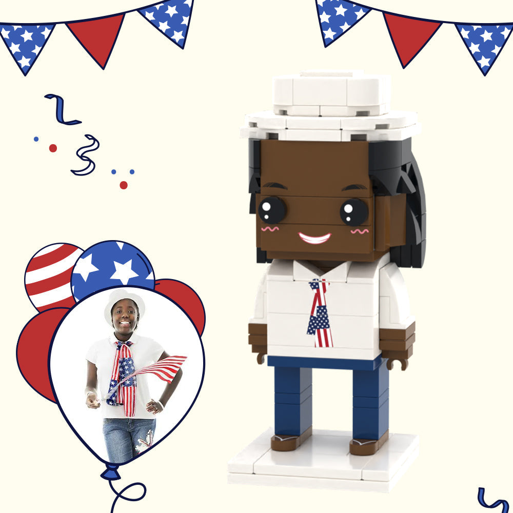 Independence Day Commemorative Gift Full Body Customisable 1 Person Custom Brick Figures Small Particle Block Toy