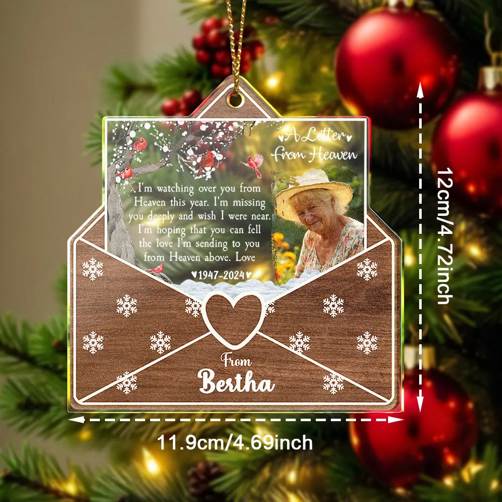 Personalised Photo Letter From Heaven Memorial Christmas Ornament Meaningful Christmas Gifts