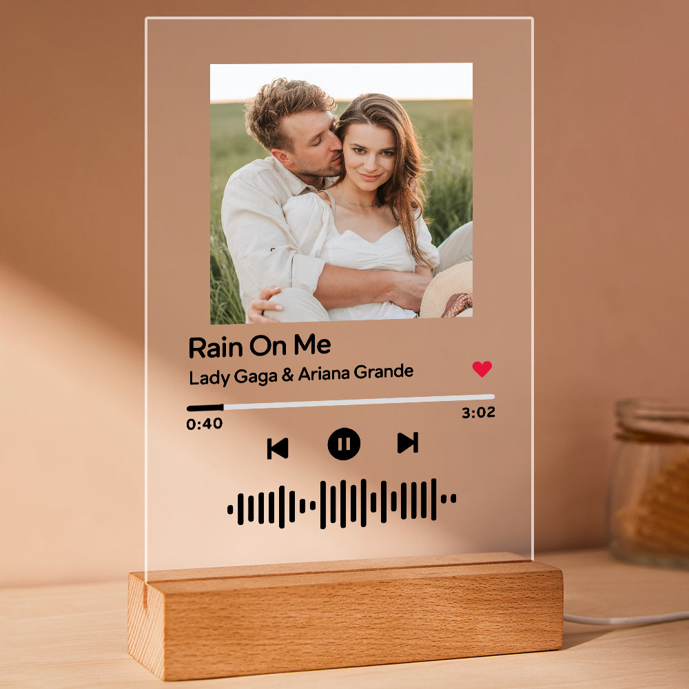 Personalised Music Album Night Light Scannable Code Night Lamp 15*22CM