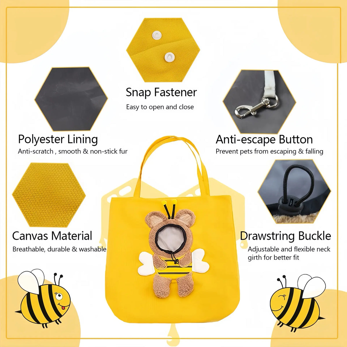 Personalised Pet Carrier Sling Bag with Custom Name | Breathable Canvas Shoulder Bag for Small Dogs & Cats