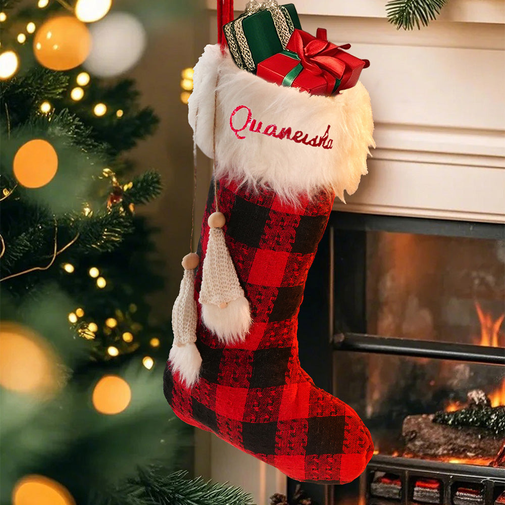 Personalised Christmas Stocking with Name Embroidery Christmas Stocking Gift for Family