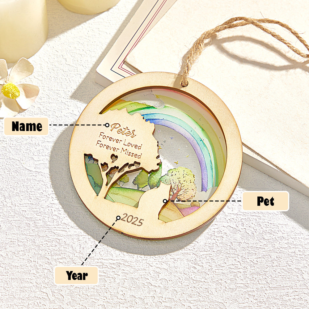 Personalised Rainbow Bridge Pet Ornament Memorial Pet Loss Gift for Pet Lovers