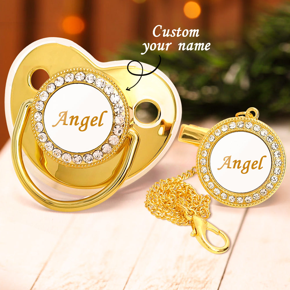 Custom Name Baby Pacifier & Clip Set – Personalised Newborn Gift