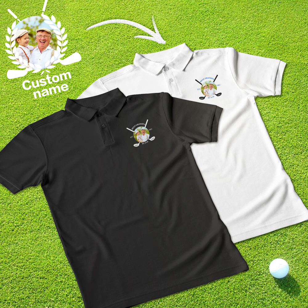 Custom Golf Polo Shirts Personalised Name Photo Men's Polo Tee Shirt