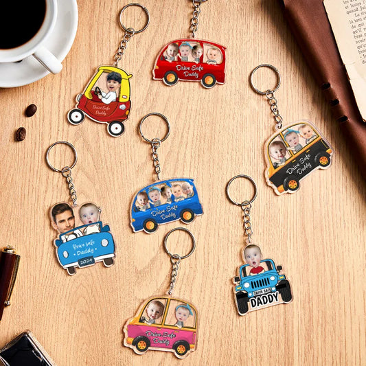 Personalised Drive Safe Keychain Custom Car Style Keychain Gifts for Dad