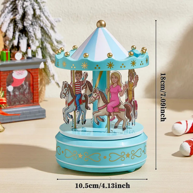Custom Portrait Acrylic Carousel Music Box Ornament Family Member Desktop Decoration Gift For Family
