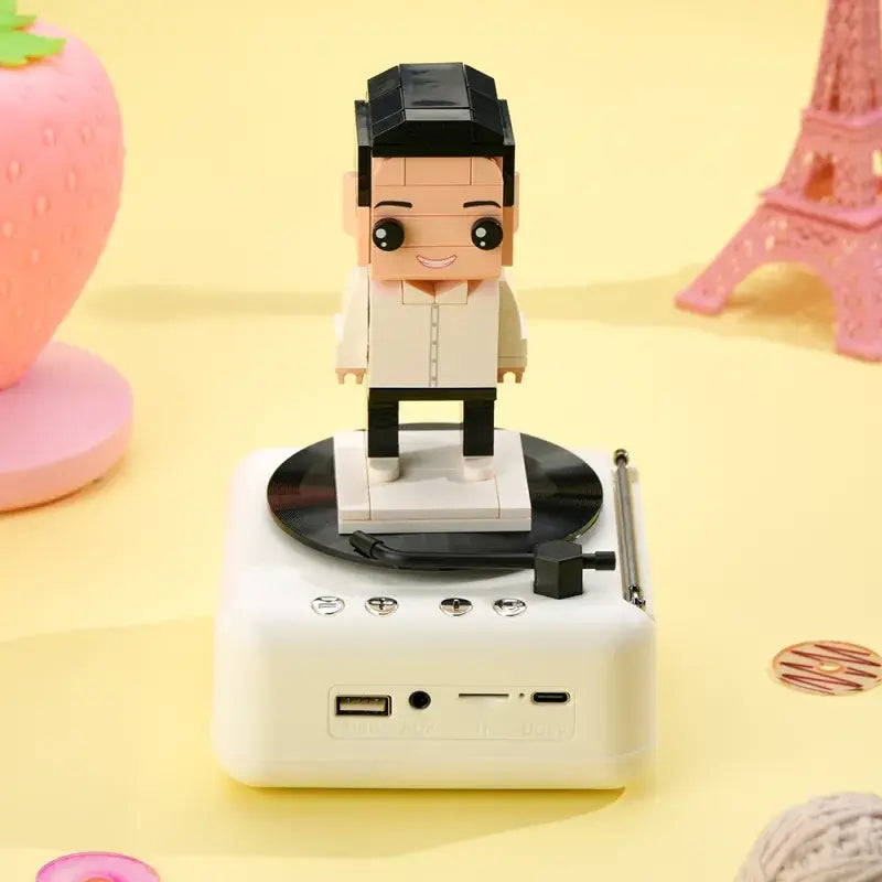 Customisable 1 Person Full Body Custom Brick Figures with Bluetooth Speaker Base Can Play Music Anniversary Gift