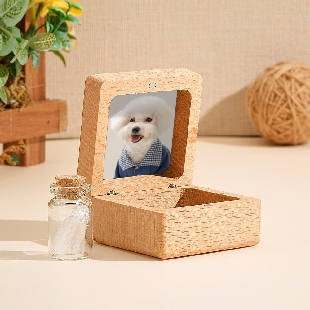 Personalised Pet Fur Wooden Keepsake Box Loss of Pet Memorial Gift for Pet Owner