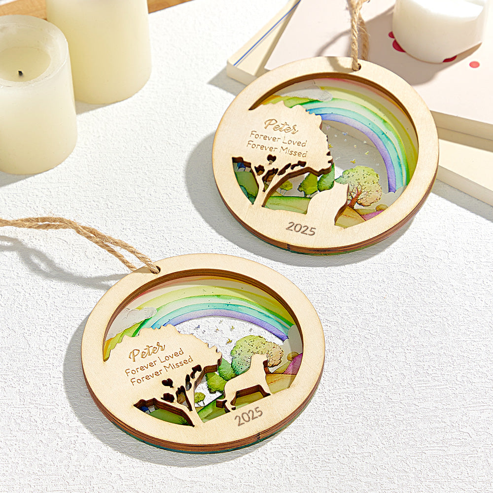 Personalised Rainbow Bridge Pet Ornament Memorial Pet Loss Gift for Pet Lovers