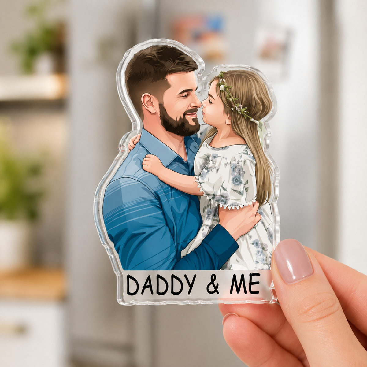Personalised Portrait Magnet from Photo, Custom Couple, Family & Best Friends Keepsake Gift