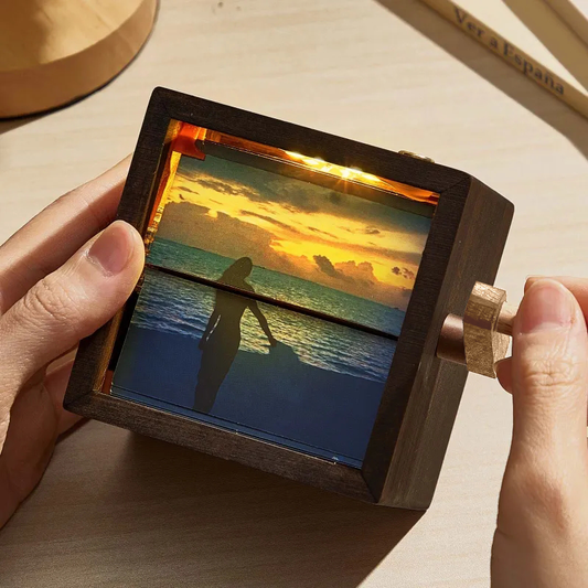 Custom Photo Flipbook Frame Animation Machine Hand-cranked Flipbook Box Photo Album with Light Anniversary Gifts